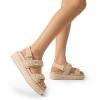 imageDREAM PAIRS Womens Low Wedge Sandals Comfortable Arch Support Platform Open toe Casual Dressy Flat Summer Sandals with Adjustable StrapsNatural