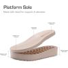 imageDREAM PAIRS Womens Low Wedge Sandals Comfortable Arch Support Platform Open toe Casual Dressy Flat Summer Sandals with Adjustable StrapsNude