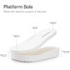 imageDREAM PAIRS Womens Low Wedge Sandals Comfortable Arch Support Platform Open toe Casual Dressy Flat Summer Sandals with Adjustable StrapsWhite