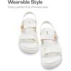 imageDREAM PAIRS Womens Low Wedge Sandals Comfortable Arch Support Platform Open toe Casual Dressy Flat Summer Sandals with Adjustable StrapsWhite
