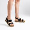 imageDREAM PAIRS Womens Orthopedic Arch Support Platform Sandals Comfortable Cork Insole Low Wedges Sandals Flatform Summer Dress Shoes Cute Buckle Wedges for BeachBlack