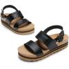 imageDREAM PAIRS Womens Orthopedic Arch Support Platform Sandals Comfortable Cork Insole Low Wedges Sandals Flatform Summer Dress Shoes Cute Buckle Wedges for BeachBlack