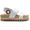 imageDREAM PAIRS Womens Orthopedic Arch Support Platform Sandals Comfortable Cork Insole Low Wedges Sandals Flatform Summer Dress Shoes Cute Buckle Wedges for BeachWhite