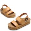 imageDREAM PAIRS Womens Orthopedic Arch Support Platform Sandals Comfortable Cork Insole Low Wedges Sandals Flatform Summer Dress Shoes Cute Buckle Wedges for BeachNatural