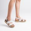 imageDREAM PAIRS Womens Orthopedic Arch Support Platform Sandals Comfortable Cork Insole Low Wedges Sandals Flatform Summer Dress Shoes Cute Buckle Wedges for BeachWhite