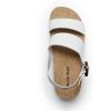 imageDREAM PAIRS Womens Orthopedic Arch Support Platform Sandals Comfortable Cork Insole Low Wedges Sandals Flatform Summer Dress Shoes Cute Buckle Wedges for BeachWhite