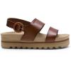 imageDREAM PAIRS Womens Orthopedic Arch Support Platform Sandals Comfortable Cork Insole Low Wedges Sandals Flatform Summer Dress Shoes Cute Buckle Wedges for BeachBrown