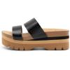 imageDREAM PAIRS Womens Platform Slides Sandals Comfortable Arch Support Footbed Two Strap Slipon Fashion Beach Wedge SandalsBlack