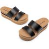 imageDREAM PAIRS Womens Platform Slides Sandals Comfortable Arch Support Footbed Two Strap Slipon Fashion Beach Wedge SandalsBlack