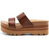 imageDREAM PAIRS Womens Platform Slides Sandals Comfortable Arch Support Footbed Two Strap Slipon Fashion Beach Wedge SandalsBrown
