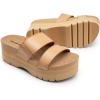 imageDREAM PAIRS Womens Platform Slides Sandals Comfortable Arch Support Footbed Two Strap Slipon Fashion Beach Wedge SandalsNude