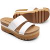 imageDREAM PAIRS Womens Platform Slides Sandals Comfortable Arch Support Footbed Two Strap Slipon Fashion Beach Wedge SandalsWhite