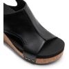 imageDREAM PAIRS Womens Platform Wedge Sandals Comfortable PeepToe Cork Casual ampamp Dressy Summer Lightweight Shoes for All Day WearBlack