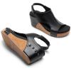 imageDREAM PAIRS Womens Platform Wedge Sandals Comfortable PeepToe Cork Casual ampamp Dressy Summer Lightweight Shoes for All Day WearBlack