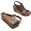 imageDREAM PAIRS Womens Platform Wedge Sandals Comfortable PeepToe Cork Casual ampamp Dressy Summer Lightweight Shoes for All Day WearBrown