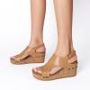 imageDREAM PAIRS Womens Platform Wedge Sandals Comfortable PeepToe Cork Casual ampamp Dressy Summer Lightweight Shoes for All Day WearCamel