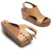 imageDREAM PAIRS Womens Platform Wedge Sandals Comfortable PeepToe Cork Casual ampamp Dressy Summer Lightweight Shoes for All Day WearCamel