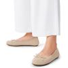 imageDREAM PAIRS Womens Round Toe Foldable Portable Knit Ballet Flats Comfortable Dressy Flats for Work Office Dress Shoes Business CasualAll Nude