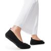 imageDREAM PAIRS Womens Round Toe Foldable Portable Knit Ballet Flats Comfortable Dressy Flats for Work Office Dress Shoes Business CasualNavy