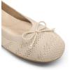 imageDREAM PAIRS Womens Round Toe Foldable Portable Knit Ballet Flats Comfortable Dressy Flats for Work Office Dress Shoes Business CasualNude