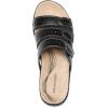 imageDREAM PAIRS Womens Slide Sandals Comfortable Arch Support Casual Walking Sandals Adjustable Straps Slip On Low Wedge Flat SandalsBlack