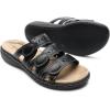 imageDREAM PAIRS Womens Slide Sandals Comfortable Arch Support Casual Walking Sandals Adjustable Straps Slip On Low Wedge Flat SandalsBlack