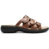 imageDREAM PAIRS Womens Slide Sandals Comfortable Arch Support Casual Walking Sandals Adjustable Straps Slip On Low Wedge Flat SandalsBrown