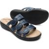 imageDREAM PAIRS Womens Slide Sandals Comfortable Arch Support Casual Walking Sandals Adjustable Straps Slip On Low Wedge Flat SandalsNavy