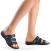 imageDREAM PAIRS Womens Slide Sandals Comfortable Arch Support Casual Walking Sandals Adjustable Straps Slip On Low Wedge Flat SandalsNavy