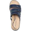 imageDREAM PAIRS Womens Slide Sandals Comfortable Arch Support Casual Walking Sandals Adjustable Straps Slip On Low Wedge Flat SandalsNavy