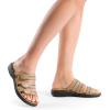 imageDREAM PAIRS Womens Slide Sandals Comfortable Arch Support Casual Walking Sandals Adjustable Straps Slip On Low Wedge Flat SandalsNude