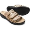 imageDREAM PAIRS Womens Slide Sandals Comfortable Arch Support Casual Walking Sandals Adjustable Straps Slip On Low Wedge Flat SandalsNude