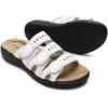 imageDREAM PAIRS Womens Slide Sandals Comfortable Arch Support Casual Walking Sandals Adjustable Straps Slip On Low Wedge Flat SandalsWhite