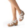 imageDREAM PAIRS Womens Wedge Sandals Comfortable Open Toe Platform Casual Dressy Cork Summer Dress ShoesWhite