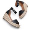 imageDREAM PAIRS Womens Wedge Sandals Open Toe Espadrilles Sandals Comfortable Dressy Ankle Strap Platform Sandals Suitable for Work Beach Summer ShoesBlack