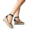 imageDREAM PAIRS Womens Wedge Sandals Open Toe Espadrilles Sandals Comfortable Dressy Ankle Strap Platform Sandals Suitable for Work Beach Summer ShoesBlackBrown