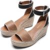 imageDREAM PAIRS Womens Wedge Sandals Open Toe Espadrilles Sandals Comfortable Dressy Ankle Strap Platform Sandals Suitable for Work Beach Summer ShoesBlackBrown