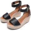 imageDREAM PAIRS Womens Wedge Sandals Open Toe Espadrilles Sandals Comfortable Dressy Ankle Strap Platform Sandals Suitable for Work Beach Summer ShoesBlack