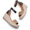 imageDREAM PAIRS Womens Wedge Sandals Open Toe Espadrilles Sandals Comfortable Dressy Ankle Strap Platform Sandals Suitable for Work Beach Summer ShoesBlackBrown
