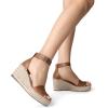 imageDREAM PAIRS Womens Wedge Sandals Open Toe Espadrilles Sandals Comfortable Dressy Ankle Strap Platform Sandals Suitable for Work Beach Summer ShoesBrown