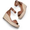 imageDREAM PAIRS Womens Wedge Sandals Open Toe Espadrilles Sandals Comfortable Dressy Ankle Strap Platform Sandals Suitable for Work Beach Summer ShoesBrown