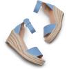 imageDREAM PAIRS Womens Wedge Sandals Open Toe Espadrilles Sandals Comfortable Dressy Ankle Strap Platform Sandals Suitable for Work Beach Summer ShoesDenim Blue