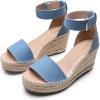 imageDREAM PAIRS Womens Wedge Sandals Open Toe Espadrilles Sandals Comfortable Dressy Ankle Strap Platform Sandals Suitable for Work Beach Summer ShoesDenim Blue