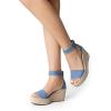 imageDREAM PAIRS Womens Wedge Sandals Open Toe Espadrilles Sandals Comfortable Dressy Ankle Strap Platform Sandals Suitable for Work Beach Summer ShoesDenim Blue