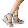 imageDREAM PAIRS Womens Wedge Sandals Open Toe Espadrilles Sandals Comfortable Dressy Ankle Strap Platform Sandals Suitable for Work Beach Summer ShoesDenim Blue