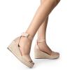 imageDREAM PAIRS Womens Wedge Sandals Open Toe Espadrilles Sandals Comfortable Dressy Ankle Strap Platform Sandals Suitable for Work Beach Summer ShoesNude