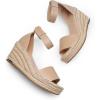 imageDREAM PAIRS Womens Wedge Sandals Open Toe Espadrilles Sandals Comfortable Dressy Ankle Strap Platform Sandals Suitable for Work Beach Summer ShoesNude