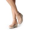 imageDREAM PAIRS Womens Wedge Sandals Open Toe Espadrilles Sandals Comfortable Dressy Ankle Strap Platform Sandals Suitable for Work Beach Summer ShoesNude