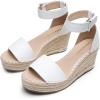 imageDREAM PAIRS Womens Wedge Sandals Open Toe Espadrilles Sandals Comfortable Dressy Ankle Strap Platform Sandals Suitable for Work Beach Summer ShoesWhite
