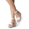 imageDREAM PAIRS Womens Wedge Sandals Open Toe Espadrilles Sandals Comfortable Dressy Ankle Strap Platform Sandals Suitable for Work Beach Summer ShoesWhite